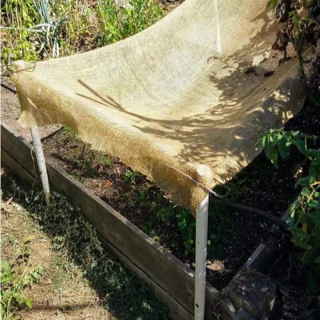 7.7 oz. 5.3 ft Width Natural Burlap Fabric for Weed Barrier, Raised Bed, Seed Cover, Tree Wrap Burlap