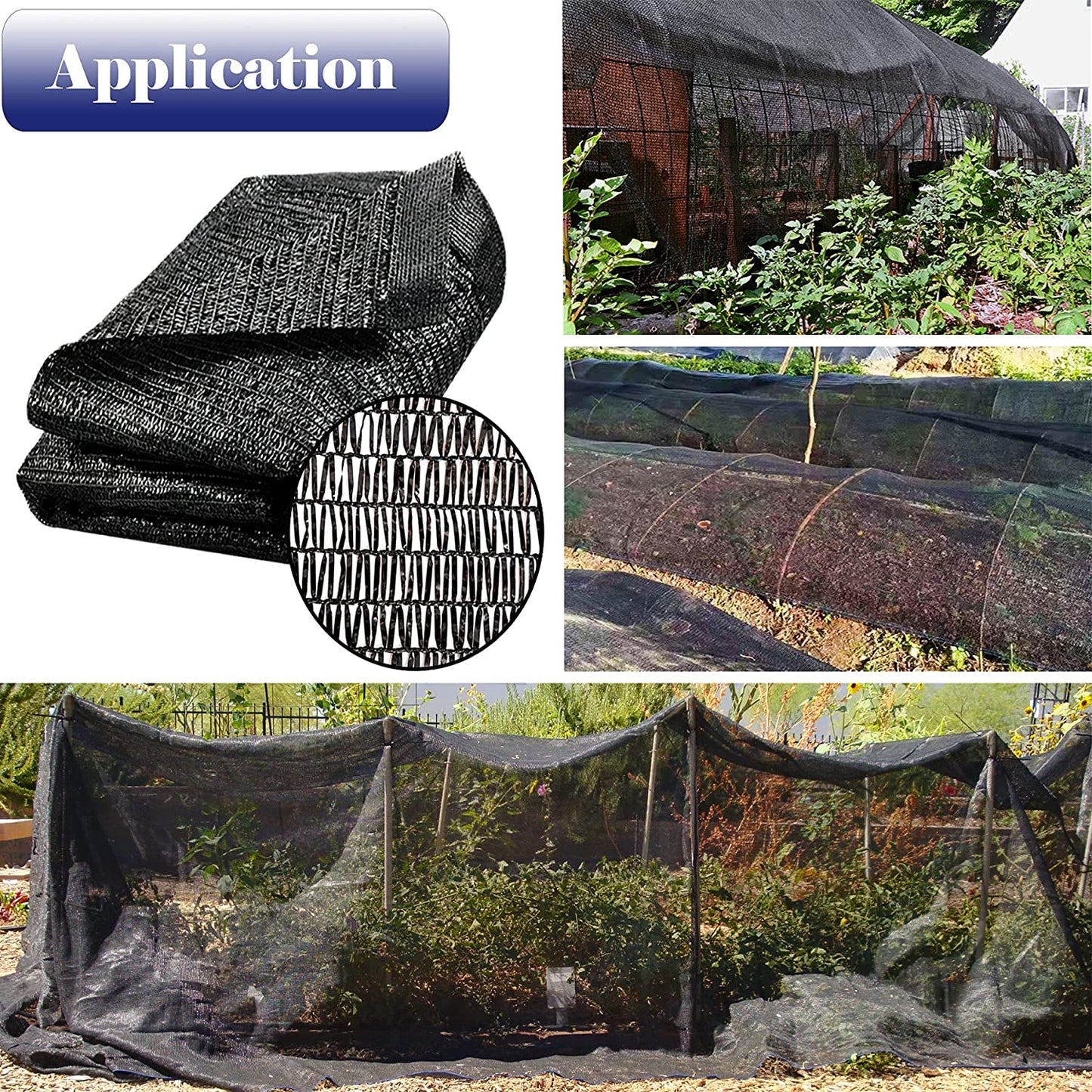 80% Shade Cloth Netting 12ft Width, Black