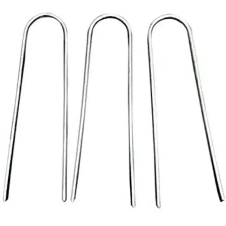 1 .57 in. x 5.9 in. Galvanized Landscape Staples Stake Silver(50-Pack ...