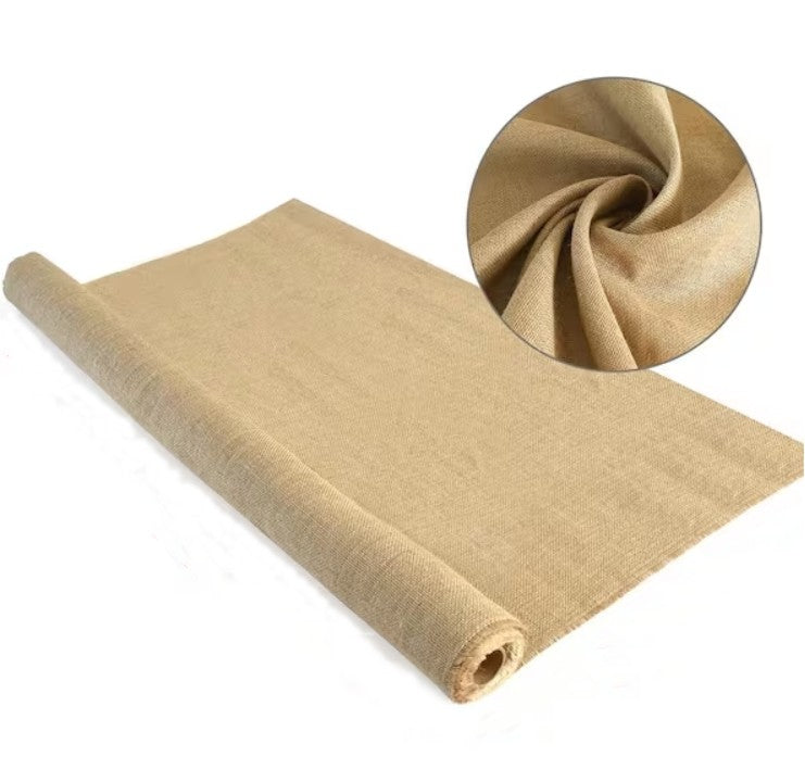 7.7 oz. 5.3 ft Width Natural Burlap Fabric for Weed Barrier, Raised Bed, Seed Cover, Tree Wrap Burlap