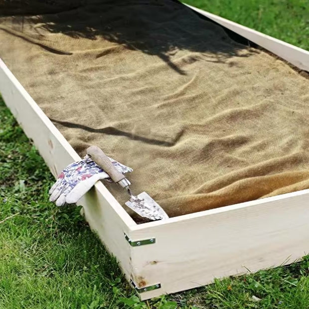 7.7 oz. 5.3 ft Width Natural Burlap Fabric for Weed Barrier, Raised Bed, Seed Cover, Tree Wrap Burlap