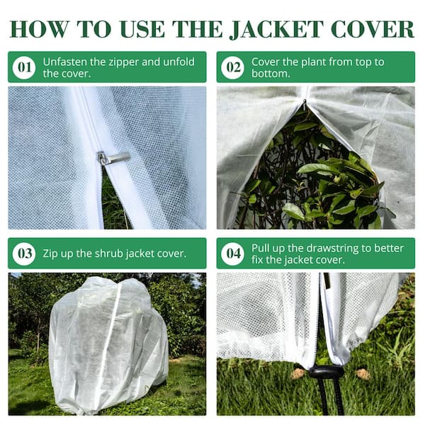 1.5oz 96inx96in Shrub Jacket Rectangle Plantprotecting Bag With Zipper