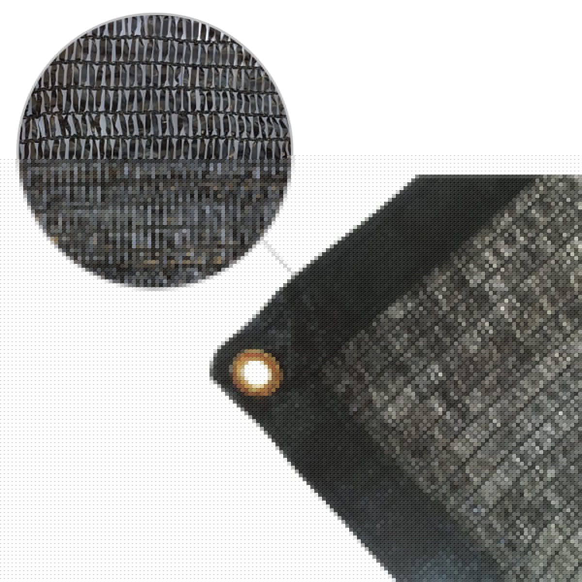 50% Shade Panel 12ft Width with Grommets, Black