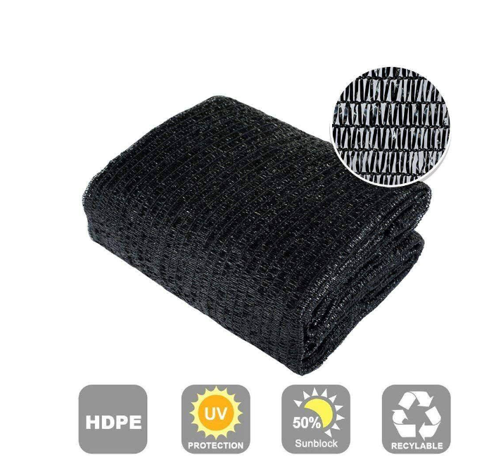 70% Shade Cloth Netting 10ft Width, Black