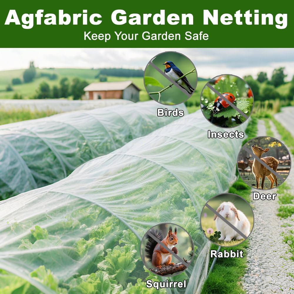 Insect Barrier Netting, 6.5x100ft, White
