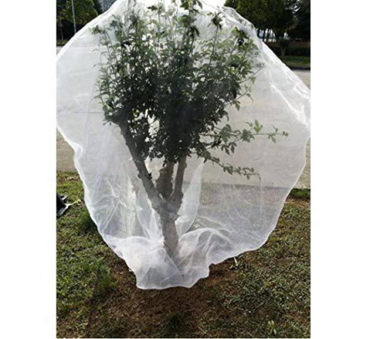 Insect Barrier Garden Plant Cover bag with Rope, White