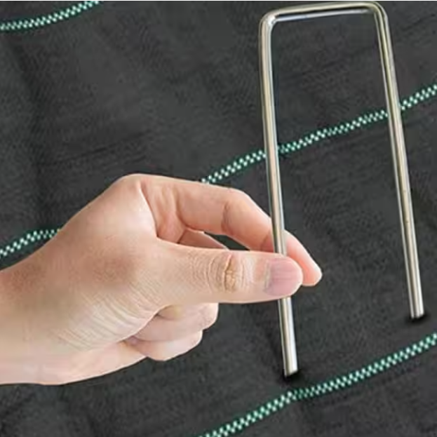 1 in. x 6 in. /1.57in. x 4 in. Galvanized Landscape Staples Stake 11-Gauge Silver, Metal Weedmat Stake Pins