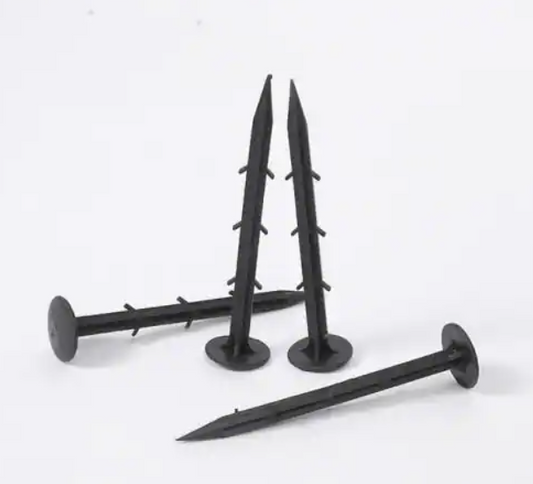 0.375 ft. H Black Landscape Sturdy Plastic Stakes Plastic Weedmat Pins Stake