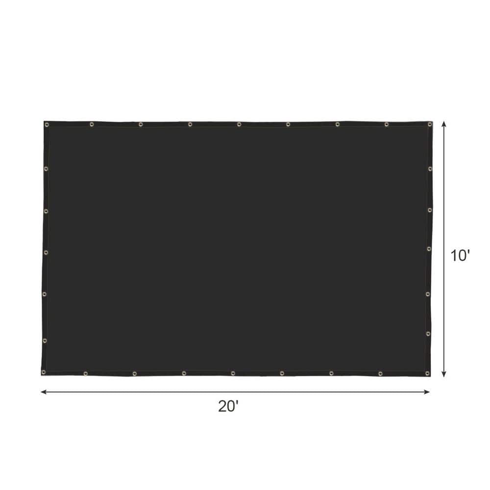 40% Prefabricated shade panel with Grommets 10x20ft, Black
