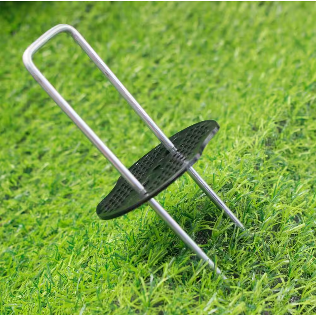 1 in. x 6 in. Galvanized Landscape Staples Stake 11-Gauge Silver, Metal Weedmat Stake Pins