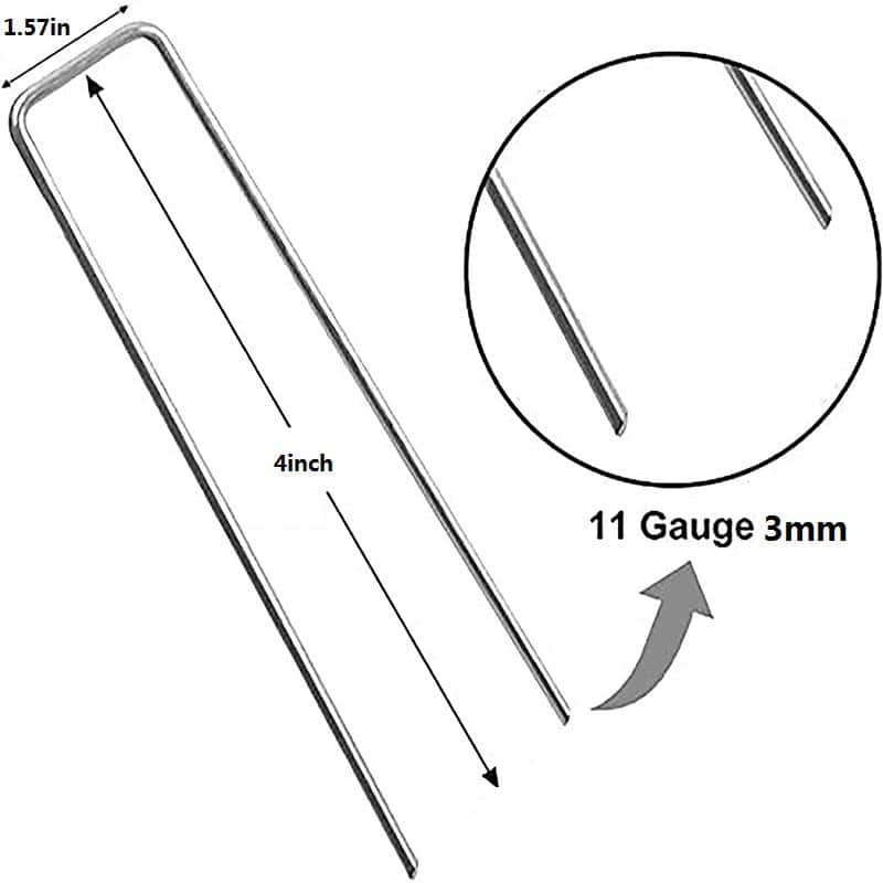 1 in. x 6 in. Galvanized Landscape Staples Stake 11-Gauge Silver, Metal Weedmat Stake Pins