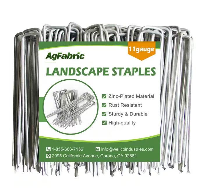 12 in. H Galvanized Landscape Staples Stake Pins